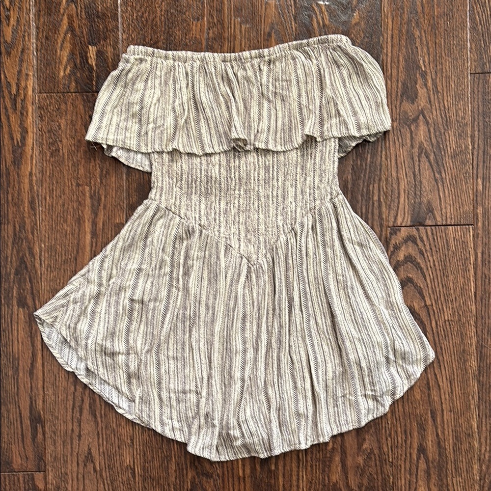 Promesa Textured Knit Romper in Cream and Brown